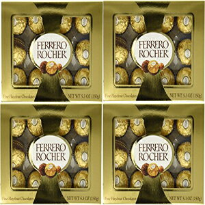 tF VF t@C w[[ibc `R[g 5.3IX (4 pbN) - epbN 12  Ferrero Rocher Fine Hazelnut Chocolate 5.3oz (Pack of 4) - 12 pieces each pack