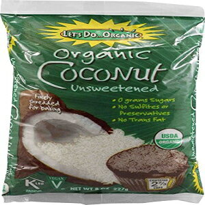 Let's Do I[KjbNRRibcא؂Aא؂A8 IX (2 pbN) Let's Do Organic Unsweetened Coconut Shredded, Fine Shred, 8 oz (2 Pack)