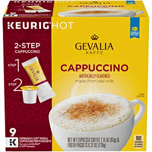 Gevalia Jv`[m 100% ArJ GXvb\ L[O K Jbv R[q[ |bhƖApbN (36 A9  4 ) Gevalia Cappuccino 100% Arabica Espresso Keurig K-Cup Coffee Pods and Froth Packets (36 Count, 4 Box
