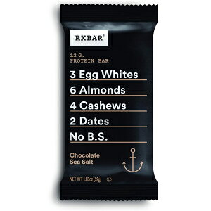 RXBAR�A�`���R���[�g�V�[�\���g�A�v���e�C���o�[�A1.83�I���X�o�[�A(���v24�{)�A���^���p�N���X�i�b�N�A�O���e���t���[ RXBAR, Chocolate Sea Salt, Protein Bar, 1.83 Oz Bar, (24 Total Bars), High Protein Snack, Glute