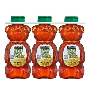 J[Nh VOl`[ [ I[KjbN nj[ xA 24 IXA3  Kirkland Signature Raw Organic Honey Bear 24 oz, 3 count