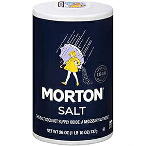 Morton H쉖A񃈃EfYA26 IXLjX^[ (24 pbN) Morton Table Salt, Non-Iodized, 26 Ounce Canister (Pack of 24)