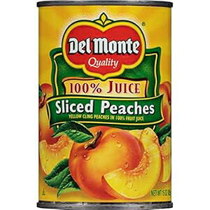 DEL MONTE CG[ NO XCX 100% W[XAʋlt[cA12 pbNA15 IX DEL MONTE Yellow Cling Sliced Peaches in 100% Juice, Canned Fruit, 12 Pack, 15 oz Can