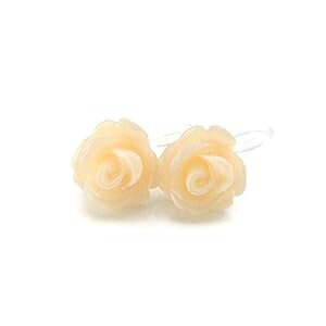 ڂɌȂNbvI 9 mm [Y CO mz[p ^t[AubV Pretty Smart Invisible Clip On 9mm Rose Earrings for Non-pierced Ears Metal Free, Blush
