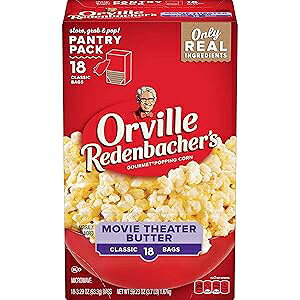 Orville Redenbacher's Movie Theater o^[dqW|bvR[A(3.29 IX̑ 18 ) 59.23 IXA4 pbN Orville Redenbacher's Movie Theater Butter Microwave Popcorn, (18 Count of 3.29 oz Bags) 59.23 oz, Pack o