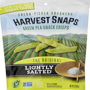 Harvest Snaps Veggie Chips (Lightly Salted Green Pea Snack Crisps, 3.3 oz) Powered by Plant Protein, Gluten Free, Non-GMO Baked Vegetable Crisps Made in USA (6 Pack)