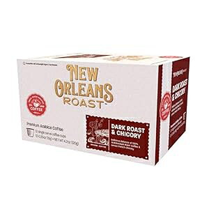 j[I[Y [Xg R[q[ & eB[ _[N [Xgƃ`R VO JbvA12 JEgA3 pbN New Orleans Roast Coffee & Tea Dark Roast and Chicory Single Cups, 12 Counts, Pack of 3