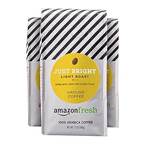 AmazontbV WXg uCg OEh R[q[ACg[XgA12 IX (3 pbN) AmazonFresh Just Bright Ground Coffee, Light Roast, 12 Ounce (Pack of 3)