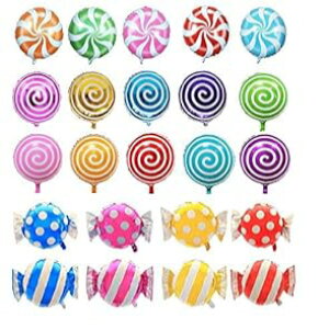 18インチの甘いキャンディバルーン、ラウンドロリポップバルーン、誕生日、ウェディングパーティーバルーン21個。 Halovin 21 pcs 18" Sweet Candy Balloons, Round Lollipop Balloon Birthday Wedding Party Balloons