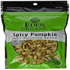 Eden I[KjbNhC[XgV[hAXpCV[pvLA4IX̍Ė\ȑ܁i15pbNj Eden Organic Dry Roasted Seeds, Spicy Pumpkin, 4-Ounce Resealable Bags (Pack of 15)