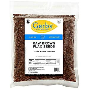 GERBS F̎qA32 IX܁Agbv 14 HAQt[A`qg݊Ar[KAPgApIth[ GERBS Raw Brown Flax Seeds, 32 ounce Bag, Top 14 Food Allergen Free, Non GMO, Ve