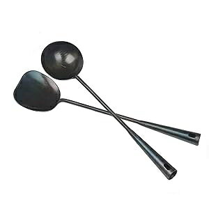 ZhenSanHuan ̓`IȎ̓S̃Xp` & [hؓc[ZbgAؓp ([hƃXp`Zbg) jO? ZhenSanHuan Chinese Traditional HandMade Iron Spatula & Ladle Wok Tool