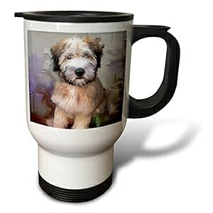 3dRose Soft Coated Wheaten Terrier Travel Mug, 14-Ounce, Stainless Steel