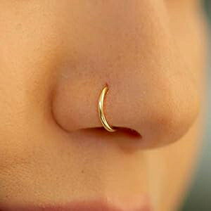 S[hm[YOA22Gm[Yt[vsAXAȃm[YOAȃm[Yt[v Alome Piercings Gold Nose Ring,22G Nose Hoop Piercing,Tiny nose Rings,Small nose hoop