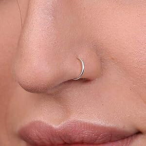 ^Cj[ Vo[ m[Y O - 20 G 925 X^[O Vo[ m[Y O t[v ROCK AND PIERCED Tiny Silver Nose Ring - 20 G 925 Sterling silver Nose Rings hoop