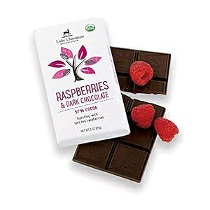 Lake Champlain I[KjbN Yx[ & _[N`R[g o[A3 IX Lake Champlain Chocolates Lake Champlain Organic Raspberries & Dark Chocolate Bar, 3 Ounces