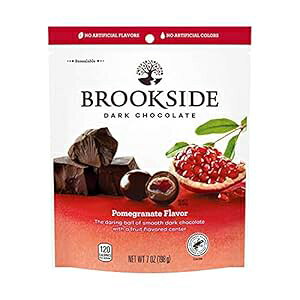 BROOKSIDE �_�[�N�`���R���[�g �U�N�������̃X�i�b�N�`���R���[�g�A�O���e���t���[�A7�I���X�o�b�O BROOKSIDE Dark Chocolate Pomegranate Flavored Snacking Chocolate, Gluten Free, 7 oz Bag
