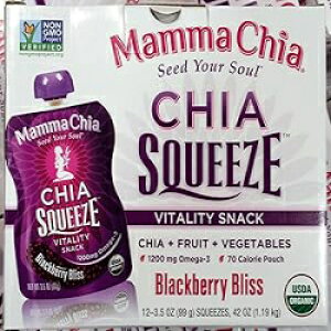 Mamma Chia I[KjbN `A XNC[Y pE` oC^eB XibN (12/3.5 d 42 IX)A Mamma Chia Organic Chia Squeeze Pouch Vitality Snack (12/3.5 Net Wt 42 Oz),