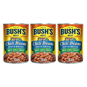 Bush's Best Mild Chili Beans - Pinto, 16 OZ (Pack of 3)