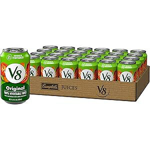 V8 IWi 100% ؃W[XAg}gW[X؃uhA11.5 FL OZ  (24 pbN) V8 Original 100% Vegetable Juice, Vegetable Blend with Tomato Juice, 11.5 FL OZ Can (Pack of 24)