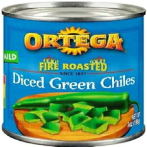 Ortega, Canned Green Chiles, Fire Roasted Diced, 7oz Can (Pack of 4) (Select Size Below) (Fire Roasted Diced Green Chiles 7oz Can)
