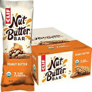 Clif Bar CLIF Nut Butter Bar - Organic Snack Bars - Peanut Butter - Organic - Plant Protein - Non-GMO (1.76 Ounce Protein Snack Bars, 12 Count)