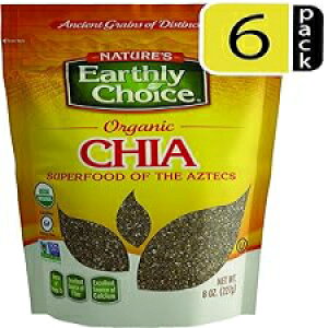 Nature's Earthly Choice I[KjbN `AV[hA8IX (6pbN) Nature's Earthly Choice Organic Chia Seed, 8 Ounce (Pack of 6)