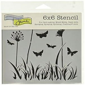The Crafter's Workshop ステンシル Butterfly Meadow、6インチ x 6インチ The Crafter's Workshop Stencil Butterfly Meadow, 6" x 6"