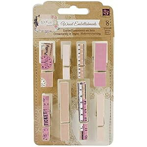 bNLoX/ؐoT~ 1.25C``2.25C` 8/pbN- Prima Marketing Lyric Canvas/Wood Clothespins 1.25" To 2.25" 8/Pkg-