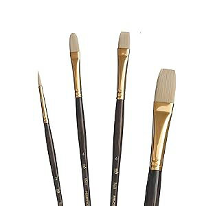 Princeton Dakota, Series 6300, Synthetic Hog Bristle All Purpose t Brush, Professional 4-Piece Set