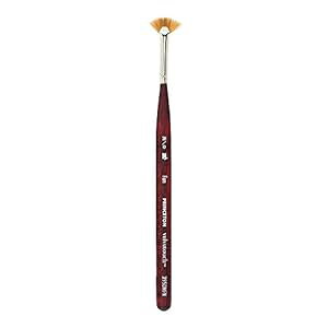 Princeton Artist Brush Princeton Velvetouch Artiste, Mixed-Media Brush for Acrylic, Watercolor & Oil, Series 3950 Mini Fan Luxury Synthetic, Size 20/0