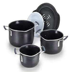 T-fal All In One Stackable 5 Pcs Pan Set, Cookware Set, Titanium Nonstick, Multi-Functional, Black