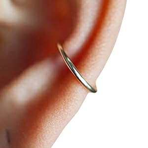 ELLIE J MAUI Ear Cuffs for Women, Adjustable Ear Cuffs, Ear Cuffs for Men, 16 Gauge, Conch Cuff for Non Pierced (14k Gold Filled, smooth)