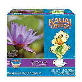カウアイ コーヒー ガーデン アイル シングルサーブ ポッド、32 個 (2 個パック) Kauai Coffee Garden Isle Single serve pods, 32 Count (Pack of 2)