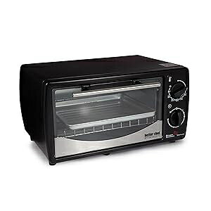 Better Chef x[VbN I[ug[X^[ 4XCX 60^C}[ XChAEgbN xCNgC uCij Better Chef Basic Toaster Oven 4-Slice 60-Minute Timer Slide Out Rack Bake Tray Broil (Black)