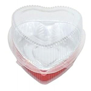 Inline Plastics, Handi-Foil Combo Pack- 25 Red Heart Pans w/ 25 Heart Clamshell Containers