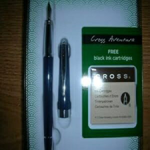NX Ax` X^[[ u[ NM XeX M- y NX CN J[gbW 6 {t Cross Aventura Starry Blue Fountain Pen Stainless M- Nib with 6 Cross Ink Cartridges