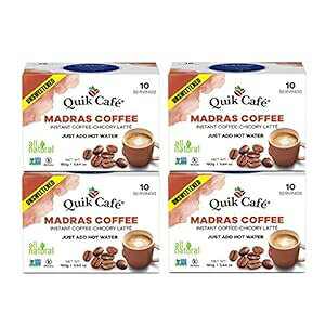 Quik Cafe }hXR[q[ - 40  (e 10  4 ) Quik Cafe Unsweetened Madras Coffee - 40 Count (4 Boxes of 10 Each)