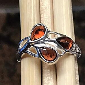�i�`������ 1ct �p�C���[�v �K�[�l�b�g 925 �\���b�h �X�^�[�����O �V���o�[ �����O �T�C�Y 5.75�A6.75�A7.75�A8.75 Natural Rocks by Kala Natural 1ct Pyrope Garnet 925 Solid Sterling Silver Ring Size 5.75, 6.75, 7.75, 8.75