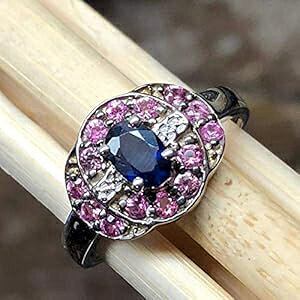 i` 1.25 Jbg u[ Tt@CAAsN Tt@CA 925 \bh X^[O Vo[ GQ[Wg O TCY 7 Natural Rocks by Kala Natural 1.25ct Blue Sapphire, Pink Sapphire 925 So