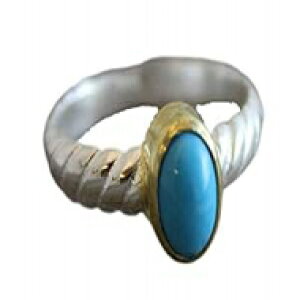 ^[RCY WFXg[ S[h bL X^[O Vo[ O p TCY 7 Sophia Rose Jewellery Turquoise Gemstone Gold Plated Sterling Silver Ring for women size 7