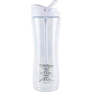 Performa LUMA Shaker Bottle (White) 28oz - Leak Free, Shatterproof, Odor Resistant, BPA Free Tritan Plastic Hybrid Water Bottle Shaker Bottle with ActionRod Sports Mixer Technology