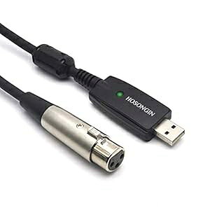 HOSONGIN USB }CNP[u 6.6 tB[g USB IX - XLR X }CNNRo[^P[u X^WII[fBIP[uRlN^R[hA_v^[ }CN܂͘^p HOSONGIN USB Microphone Cable 
