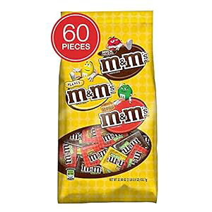 M&M's `R[g t@TCY LfB oGeB obO 32.09 IX 60  SN51793 M&M's SN51793 Chocolate Fun Size Candy Variety Bag 32.09 oz 60 Piece
