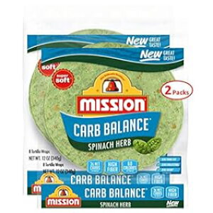 ~bV J[{ oX ق񑐃n[u geB[ bv 8C` 2/8 JEg (geB[ 16 ) Mission Foods Mission Carb Balance Spinach Herb Tortilla Wraps 8" 2/8 Count (16 Tortillas)