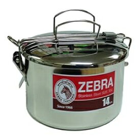 Zebra ステンレススチール フードボックスとパン、スナップオン蓋付き、14cm、シルバー Zebra Stainless Steel Food Box and Pan with Snap on Lid, 14cm, Silver