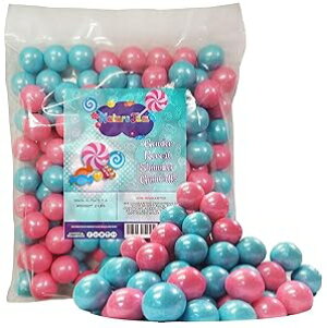 Naturejam Gender Reveal Gumballs Shimmer Pearl Pink And Blue Bubble Gum 2 Pounds 1 inch Gumballs-PADDED FOR SAFETY
