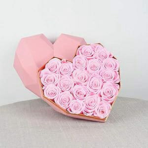 ̓n[g^vU[uhsN[YMtg{bNX - ïے鉽N܂ () Dreamy Love Mother's Day Heart Shaped Preserved Pink Rose Gift Box - Last for Years Symbolizing Eternal Love (Larg