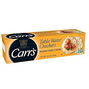 Carr's Table �E�H�[�^�[�N���b�J�[�A�x�C�N�h�X�i�b�N�N���b�J�[�A�p�[�e�B�[�X�i�b�N�A���[�X�g�K�[���b�N�ƃn�[�u�A4.5�I���X�{�b�N�X (1�{�b�N�X) Carr's Table Water Crackers, Baked Snack Crackers, Part