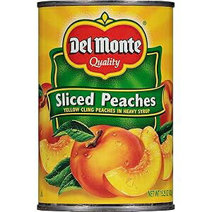 Del Monte, Sliced Peaches, Yellow Cling Peaches in Heavy Syrup, 15.25oz Can (Pack of 6)